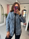 Oversized Denim Shacket - Washed Blue