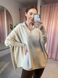 Zip Front Jumper - Beige