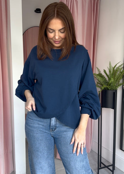 Cross Over Sweatshirt - Navy