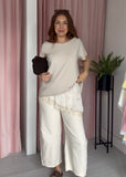 Scoop Neck T-shirt - Stone