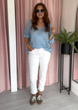 Loose Knit Heart Jumper - Blue