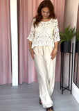 Crochet Top & Vest Set - Biege