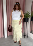 Ruffle Maxi Skirt - Lemon