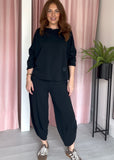 Barrel Leg Cotton Co-ord - Black