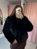 Faux Fur Coat - Black