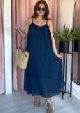 Cotton Raw Edge V Neck Dress - 5 Colours