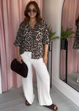 Cotton Crinkle Shirt - Leopard