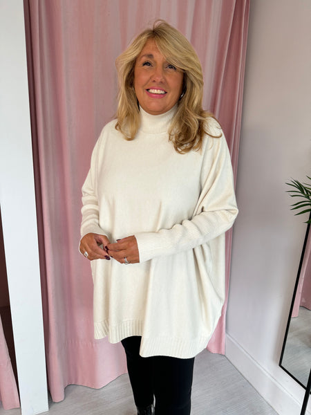 Classic Turtle Neck Jumper - Cream