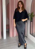 Sparkle V Neck Knit - Black