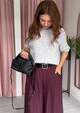 Wide Palazzo Trouser - Plum
