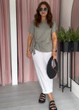 Wrap Tie T-shirt - Taupe