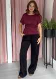 Wrap Tie T-shirt - Wine