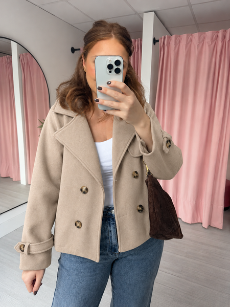 Short Trench Coat - Stone