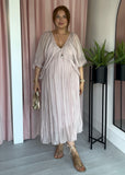 Silk Drape Dress - Pink