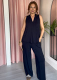 Soft Jersey Sleeveless Loungeset - Navy