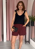 Cheesecloth Shorts - Burgundy