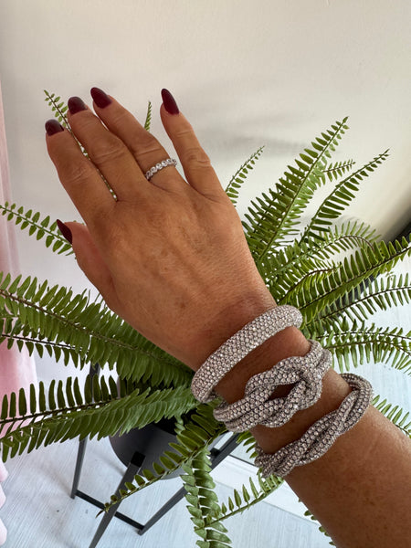 Magnet Clasp Sparkle Bracelet - Silver