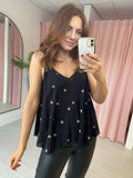 Spot Sequin Cami - Black