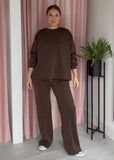 Long Sleeve Jogger Co-ord set - Brown