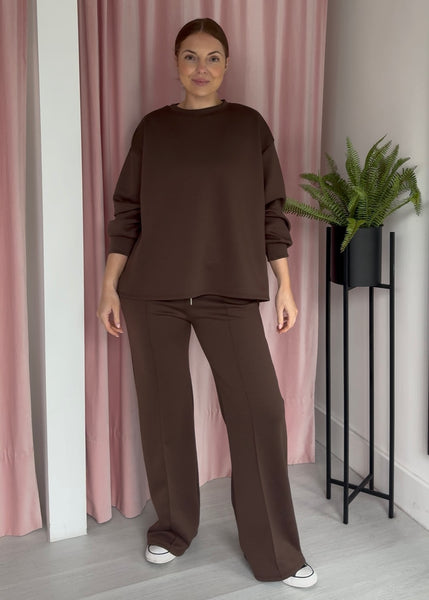 Long Sleeve Jogger Co-ord set - Brown