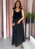 Bow Back Cheesecloth Top -  Black