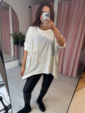 Sequin Bow Tunic - White