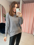 Rib Round Neck Jumper - Grey