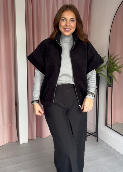 Drop Shoulder Gilet - Black