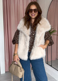 Faux Fur Gilet - Biege