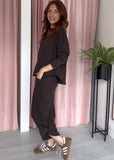Barrel Leg Cotton Co-ord - Brown