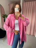 Cheesecloth Oversize Shirt - Washed Pink