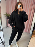 Zip Front Sweatshirt - Black