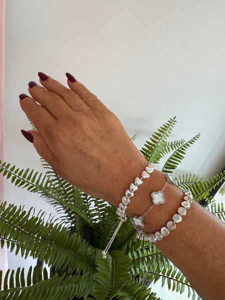 Heart Stacker Bracelet - Silver