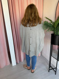 Button Back Poncho Jumper - Light Taupe