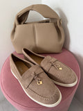 Pia Deck Shoes - Taupe