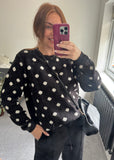 Knitted Polka Dot Jumper - Black