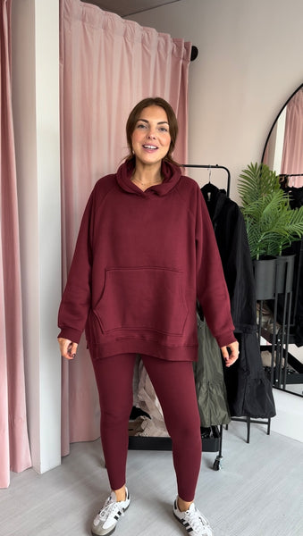 Hoodie & Leggings Co-ord - Burgandy