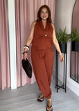 Harper Relaxed Waistcoat & Ballon Trouser Co-ord - Rust