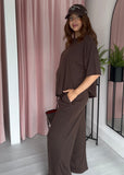 Soft Rib Asymmetric T - Brown