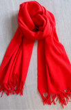 Brushed Fringe Scarf - Fluro Orange