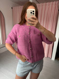 Button Front Cardigan - Pink