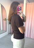 Cinch Waist T - Brown
