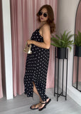 *Pre order* Split Side Straight Dress - Polka Dot