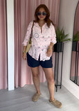 Cotton Cheesecloth Shirt - Pink Bandana