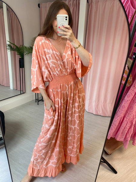 Giraffe Jumpsuit - Coral