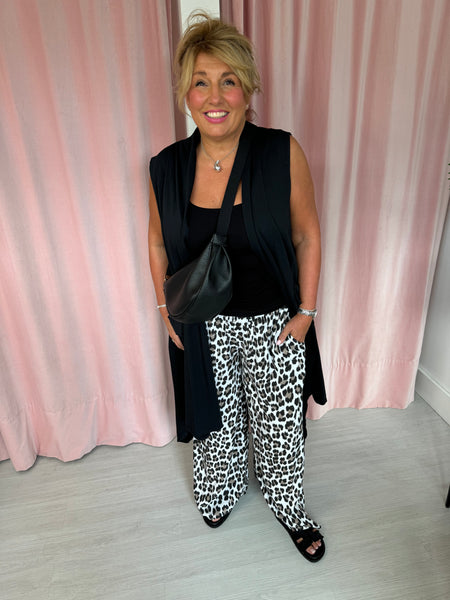 Wide Leg Trousers - Leopard