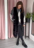 Faux Fur Longline Gilet - Black