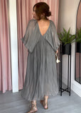 Silk Drape Dress - Taupe