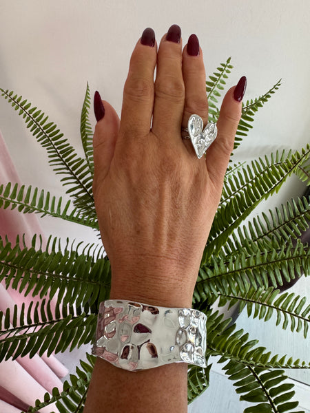 Hammered Cuff - Silver