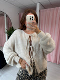 Bow Front Cardigan - Cream